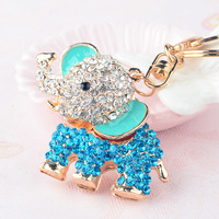 Porte-clés éléphant scintillant en strass, mignon, breloque de sac, pendentif de voiture, décoration de sac à main pour femme, cadeau