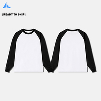 Sweat-shirt à manches raglan longues en coton 100% 250 g/m², col rond, poignets croisés, impression numérique en relief, sérigraphie
