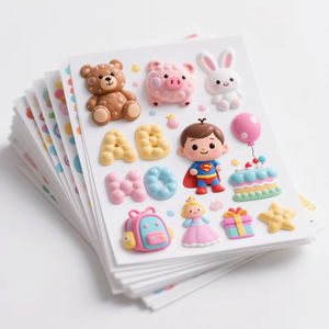 Customized Wholesale Best Selling Fluffy Cartoon Stickers <b>Kids</b> Cute Colorful Stickers 3D <b>Bubble</b> Stickers - Product Image 1