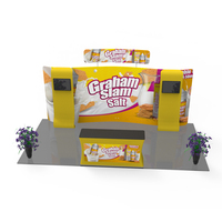 Stand d'exposition 3x3m (10ft) avec affichage couleur, cadre en aluminium, tissu tendu, modulaire portable, sublimation par transfert thermique, autoportant