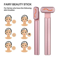 Masseur facial et cervical professionnel à LED rouge certifié CE avec outil de lifting EMS et baguette de massage oculaire vibrante pour la maison