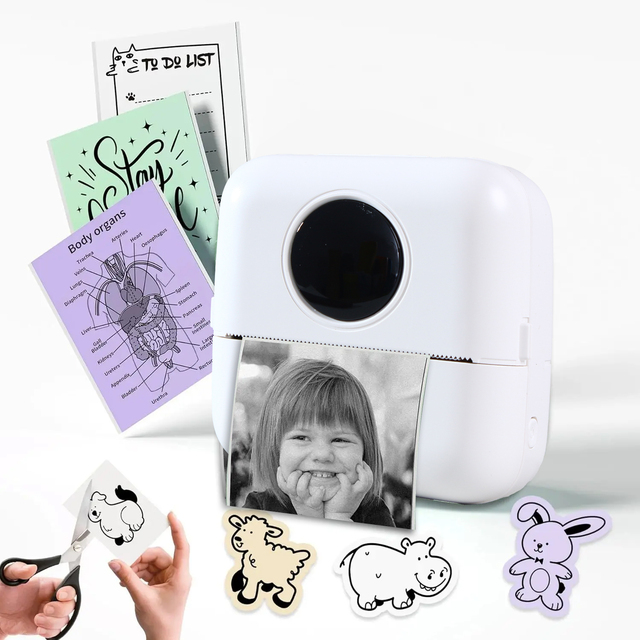 Kids Instant Printer X5 Mini Wireless Thermal Inkless Printer for Sticker Notes Photos