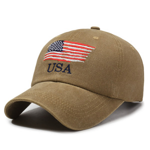 Gorra de Béisbol de 6 Paneles con Bandera de EE. UU. Bordada, 100% Algodón, Unisex, Ajustable, Cierre a Presión, para Uso Casual al Aire Libre en las Cuatro Estaciones - Product Image 5