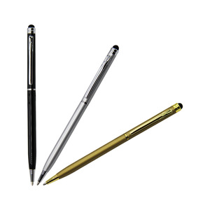 Stylo bille métallique multifonctionnel mince de haute qualité avec pointe en silicone souple 1,0 mm, logo personnalisable, écran tactile - Product Image 1
