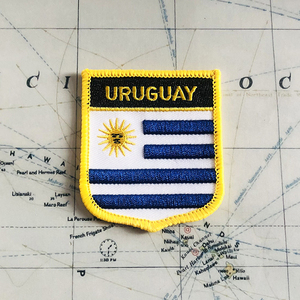 Parches Bordados con la Bandera Nacional de URUGUAY, Insignia en Forma de Escudo y Pin Cuadrado, Juego para Decorar en Brazalete de Tela o Mochila - Product Image 2