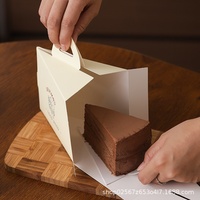 Boîtes à gâteaux triangulaires de 6 et 8 pouces, contenants portables à emporter avec poignée pour mousse, mille-crêpes et emballages de desserts