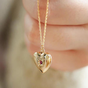 Collier pendentif médaillon souvenir avec cadre photo DIY en plaqué or 18 carats, pierre de naissance des 12 mois, cadeau pour la fête des mères, vente en gros - Product Image 5