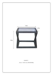 HL360 <span class=keywords><strong>Valencia</strong></span> estilo francés pequeña bandeja nórdica de vidrio mesa auxiliar de café de roble con tapa de vidrio mesa de centro de lujo - Product Image 2