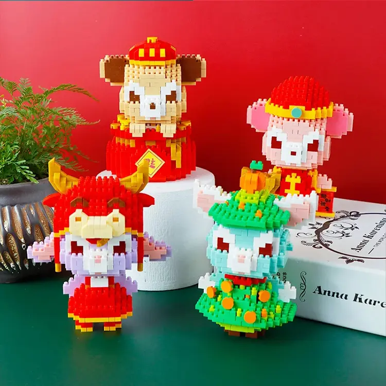 Mini-Bausteine für Feiertag feierliche Cartoon- und Anime-Charaktere Kindermodelle montierte kreative Spielzeuge Großhandel