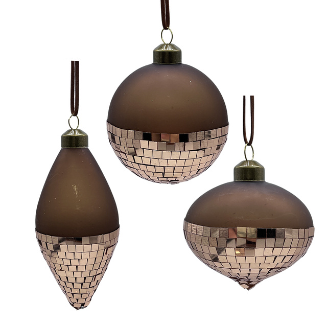 Hot Selling 8cm Disco Glass Ball Brown Color Christmas Party DJ Club Stage Decoration Festive Style Glass Ornaments
