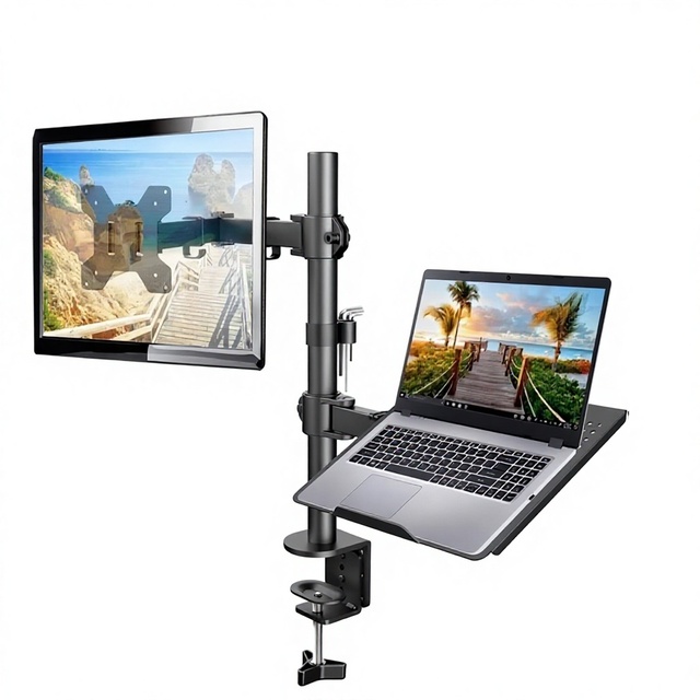 Laptop Stand Dual Monitors All-in-one Secondary Screen Support Bracket Featuring Mechanical Arm Height Adjustment Floating 13-32