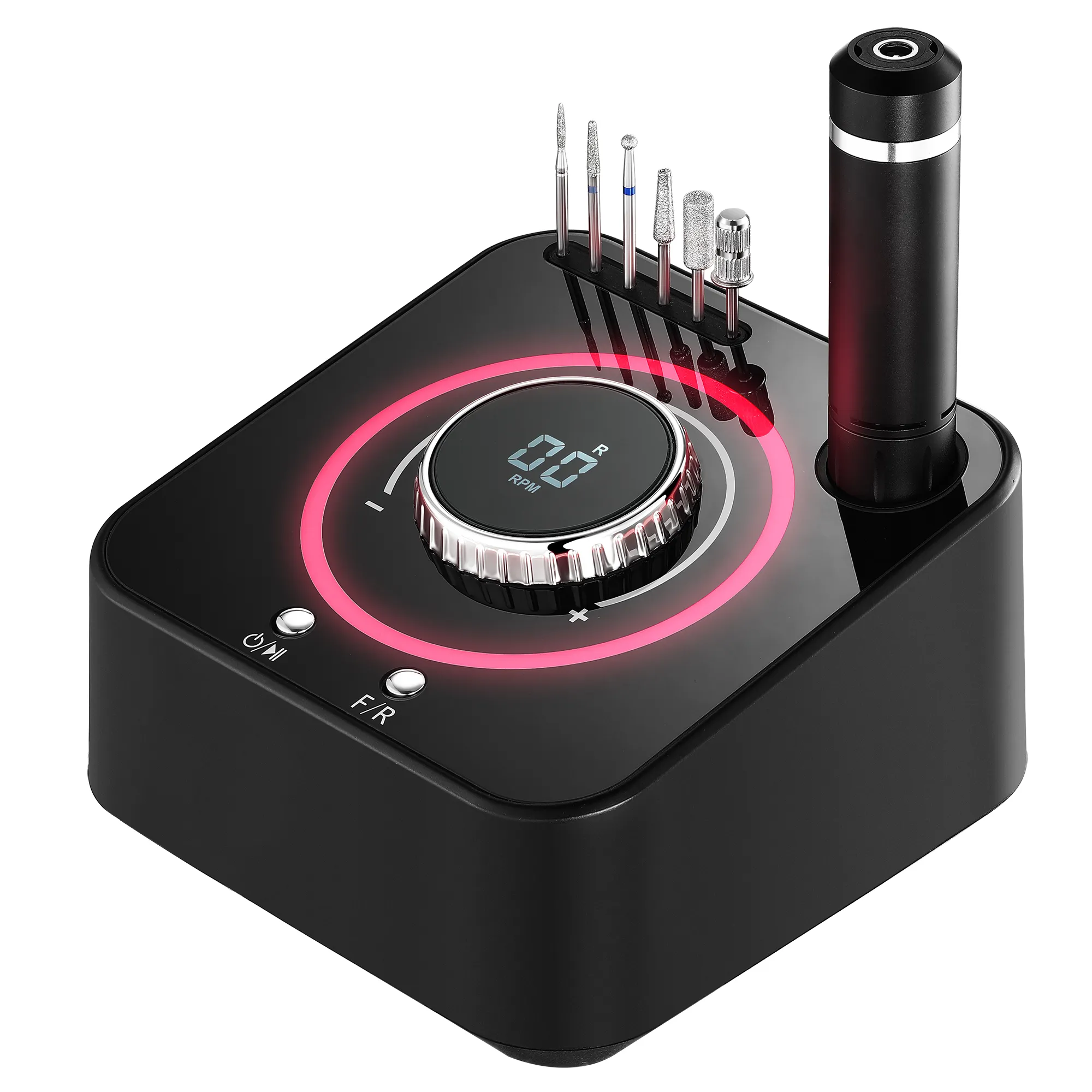 Máquina de perfuração portátil de 40000rpm, máquina profissional forte de perfuração, pedicure, manicure e pedal de lixa operada, máquina de perfuração