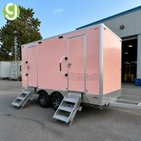 Toilettes portables Goeasy PInk, toilettes mobiles personnalisées pour l'extérieur, remorque avec salle de bain et toilettes