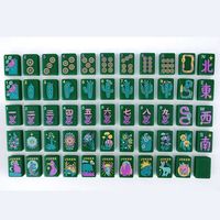 Set Mahjong Akrilik Hijau Tua Akrilik Solid Dengan Kartu Joker Bertema Hewan untuk Malam Permainan Bertema Barat Amerika