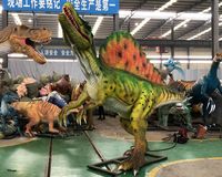 Dinosaures animatroniques réalistes en silicone, modèle de dinosaure fait main grandeur nature, Spinosaurus pour exposition Jurassic Park