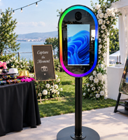 Photomaton LED Magic Mirror avec écran tactile, station de selfie pour location de mariage, fête ou événement.M