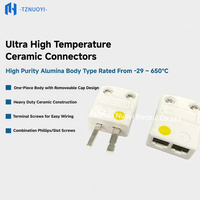 Conector Termoeléctrico de Cerámica Tipo K, Macho y Hembra, Blanco, NY-SHX/NHX-K-M/F, Resistente a Altas Temperaturas, Alta Resistencia, 5A 450V