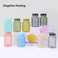 Flacons de luxe pour vitamines 120 ml en PET dépoli coloré, contenants vides pour pilules et gélules avec bouchon à vis, emballage pour bonbons