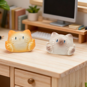ตุ๊กตาเรซิ่นรูปแมวน่ารักพร้อมมีด ของตกแต่งโต๊ะทำงาน ของตกแต่งบ้าน ของขวัญ - Product Image 3