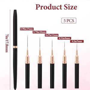Ensemble de 5 pinceaux pour nail art, pinceaux pour gel UV, kits de pinceaux pour nail art, pinceaux pour lignes françaises, peinture, dessin, fleurs, <span class=keywords><strong>stylo</strong></span> pour <span class=keywords><strong>manucure</strong></span> - Product Image 6