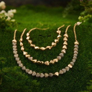 Fashion Beaded <b>Necklace</b> Heart Shape 316L Stainless Steel PVD Gold Plating Sustainable Resistant <b>Long</b> Chain Jewelry - Product Image 3