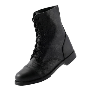 SF22 706 <b>Black</b> Leather <b>Boots</b> Men High Top Lace-Up Durable All Seasons Casual Style - Product Image 5