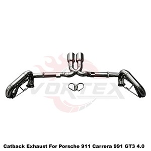 Vortex Lightweight Stainless Steel Straight Pipe <b>Exhaust</b> For Porsche 911 991 GT3 4.0L Track Racing System - Product Image 2
