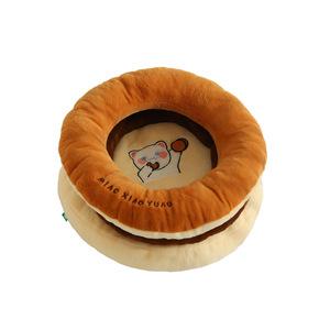 เตียงแมวทรงกลม Miao Xiaoyuan Dorayaki สำหรับฤดูหนาว อุ่นหนานุ่ม เหมาะสำหรับแมวและสุนัขขนาดเล็ก - Product Image 5