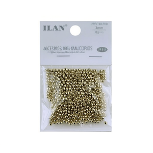 Cuentas Metálicas ILAN de 3mm Doradas con Orificio Pequeño para Accesorios de Joyería Hecha a Mano - Product Image 2
