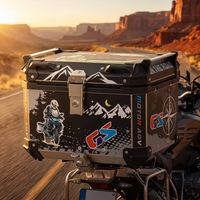 Boîte arrière et top-case de moto en aluminium 45L, bagages étanches avec autocollants, marque MTLX, amélioration de la version d'origine, vente en gros d'usine