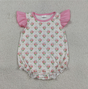 Conjunto de Ropa para Bebés Niñas: Top a Cuadros con Estampado Floral y Pantalones Cortos con Volantes - Product Image 3