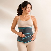 Ceinture abdominale de récupération avec design enveloppant réglable et bordure à passepoil pour le soutien post-partum