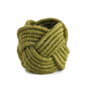 Servilleteros de yute trenzados al por mayor de fábrica, servilleteros de <span class=keywords><strong>cuerda</strong></span> de Yute natural tejidos a mano, servilleteros trenzados con nudo marinero - Product Image 1