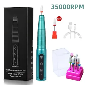 Lápiz de Manicura Inalámbrico de 35000 RPM, Lima de Uñas USB, Pulidora de Uñas Recargable, Máquina de Manicura Portátil, Herramienta de Salón - Product Image 1
