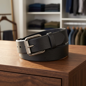 Ceinture en cuir de vachette personnalisée OEM BS INTERNATIONAL NA239 avec boucle carrée en acier, légère, solide, unisexe, décontractée, transfert thermique - Product Image 1