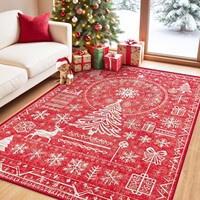 Nouveau tapis de Noël en velours cristal, durable et résistant aux taches, pour table basse, canapé et chambre à coucher