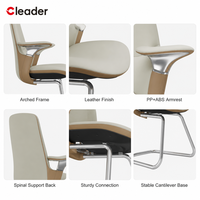 Chaise de bureau en cuir confortable, rembourrée, ergonomique, pour salle de réunion, réception, salle d'attente, visiteurs