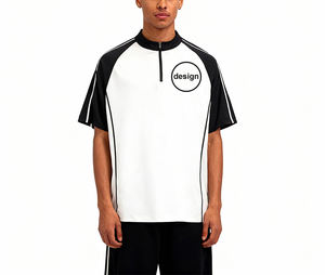 Ensemble de T-shirts décontractés pour hommes, collection été 2025, avec logo personnalisé, style polo à manches courtes, polyvalent pour le sport et les trajets quotidiens - Product Image 2