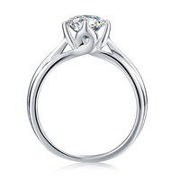 Bague de mariage pour femme en argent 925 avec moissanite ronde sertie à griffes, plaquée rhodium – Fabricant