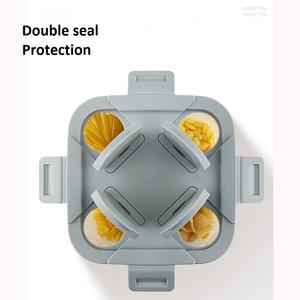 Best-seller Boîte de rangement amusante en plastique à quatre compartiments Contenants alimentaires de cuisine en forme de rectangle pour le rangement du garde-manger - Product Image 5