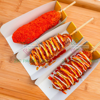 Emballage de boîte individuelle avec logo personnalisé, qualité alimentaire, plateau coréen pour corndog, hot-dog, boîte pour 5 corndogs