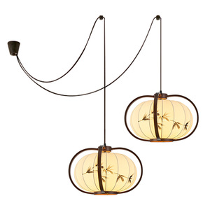 Nueva lámpara colgante de bambú de estilo zen chino, redonda, LED E27, con múltiples cabezales, para comedor y hogar. - Product Image 5