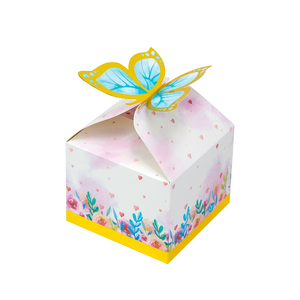 Kotak hadiah kupu-kupu merah muda kecil untuk permen pernikahan kue pesta bahan kertas untuk mandi bayi perempuan - Product Image 4
