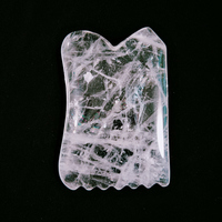 Outil de massage Gua Sha en quartz naturel transparent HZ avec bord lisse pour masser la tête