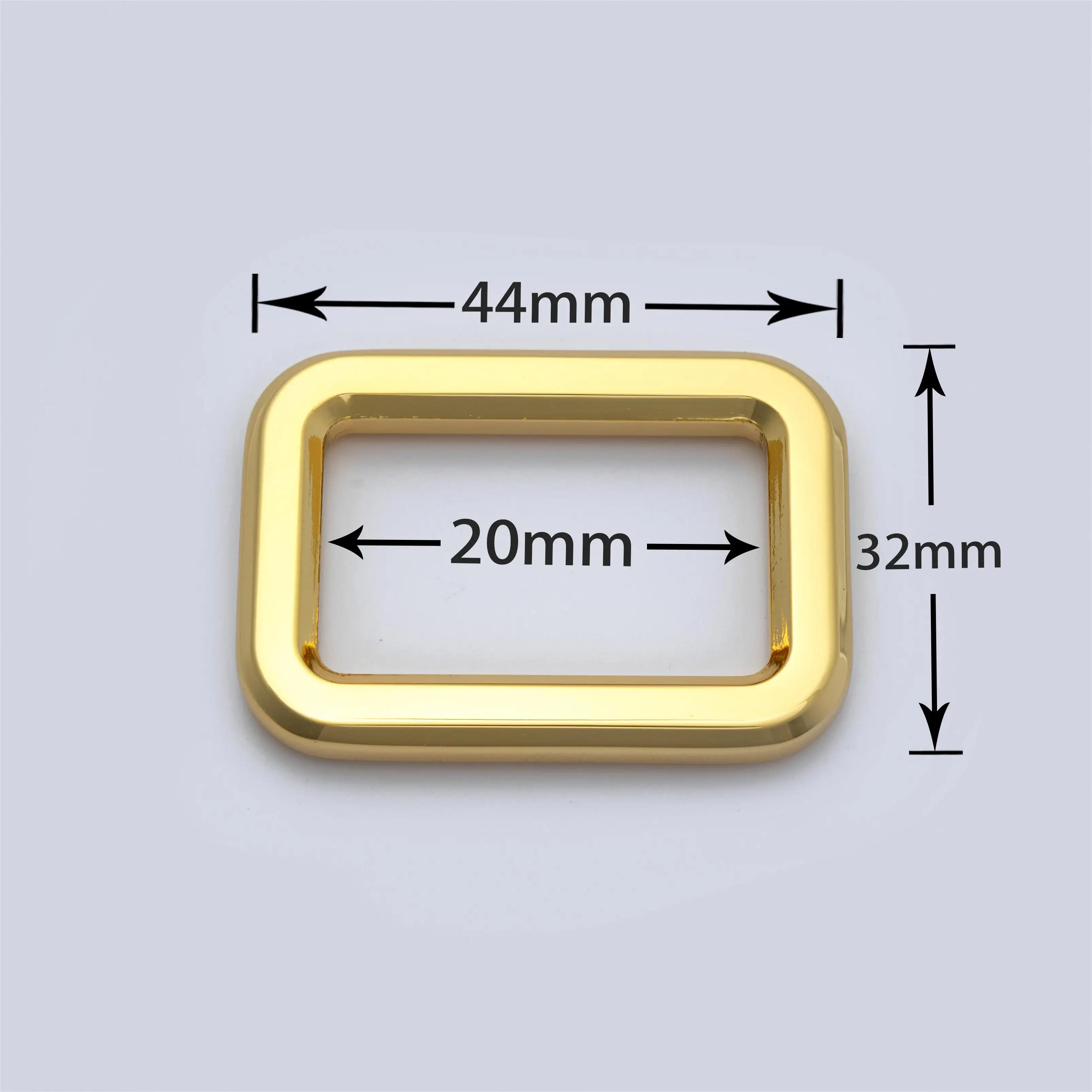 Factory Supply Custom Logo 20mm Rectangle Ring Buckle Golden Flat High Quality Metal Bag Hardware Accessoires Buckle Rings