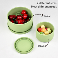 Silicone ronde voedselbewaarbakjes set, herbruikbaar, lekvrij, lunchbox voor baby snacks, fruit, maaltijdvoorbereiding, buiten, reizen, picknick