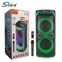 Système de sonorisation professionnel ZQS8249 pour scène et karaoké, avec woofer de 8 pouces + 1 microphone anti-Feedback, 2 enceintes en plastique, usage commercial