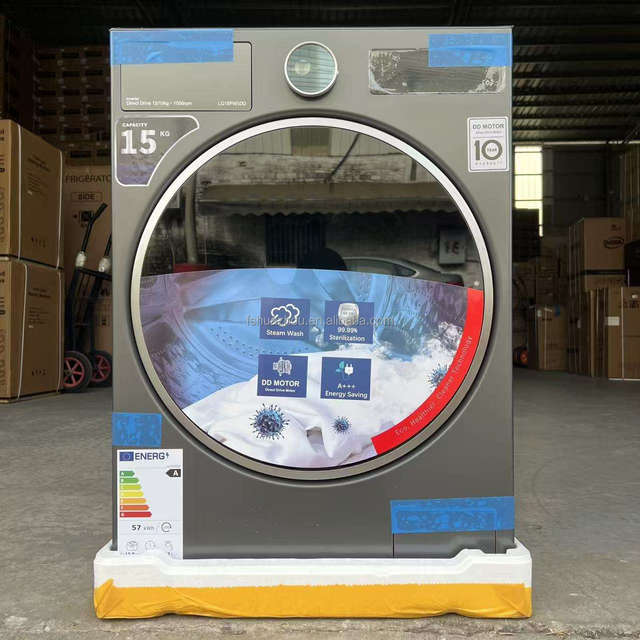 Grey Capacity US Fully Automatic Front Load Washing Machine with Stainless Steel Inner Drum and Multiple Washing Modes