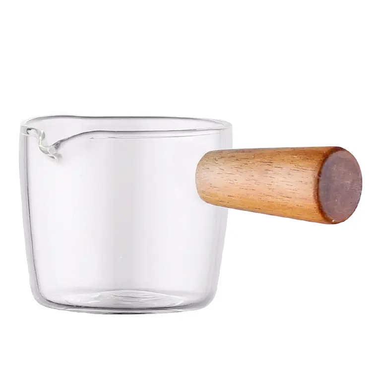 useful glass bowl with wooden handle round bowl glass set