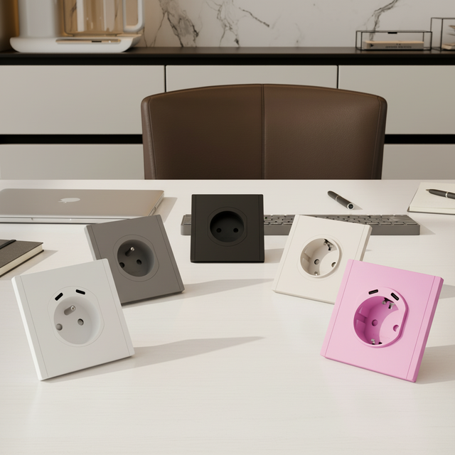 Bingoelec Optional 10/16A Germany/French Matte Glass Custom Wall Schuko Electrical Socket Power Plugs Mounted Mechanical Sockets